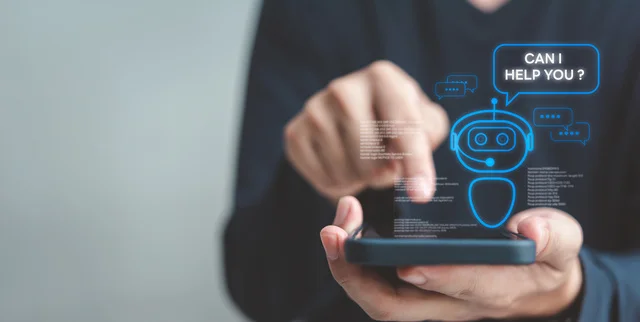 Chatbot conversation Ai Artificial Intelligence technology online customer service. Digital chatbot, robot application, OpenAI generate.